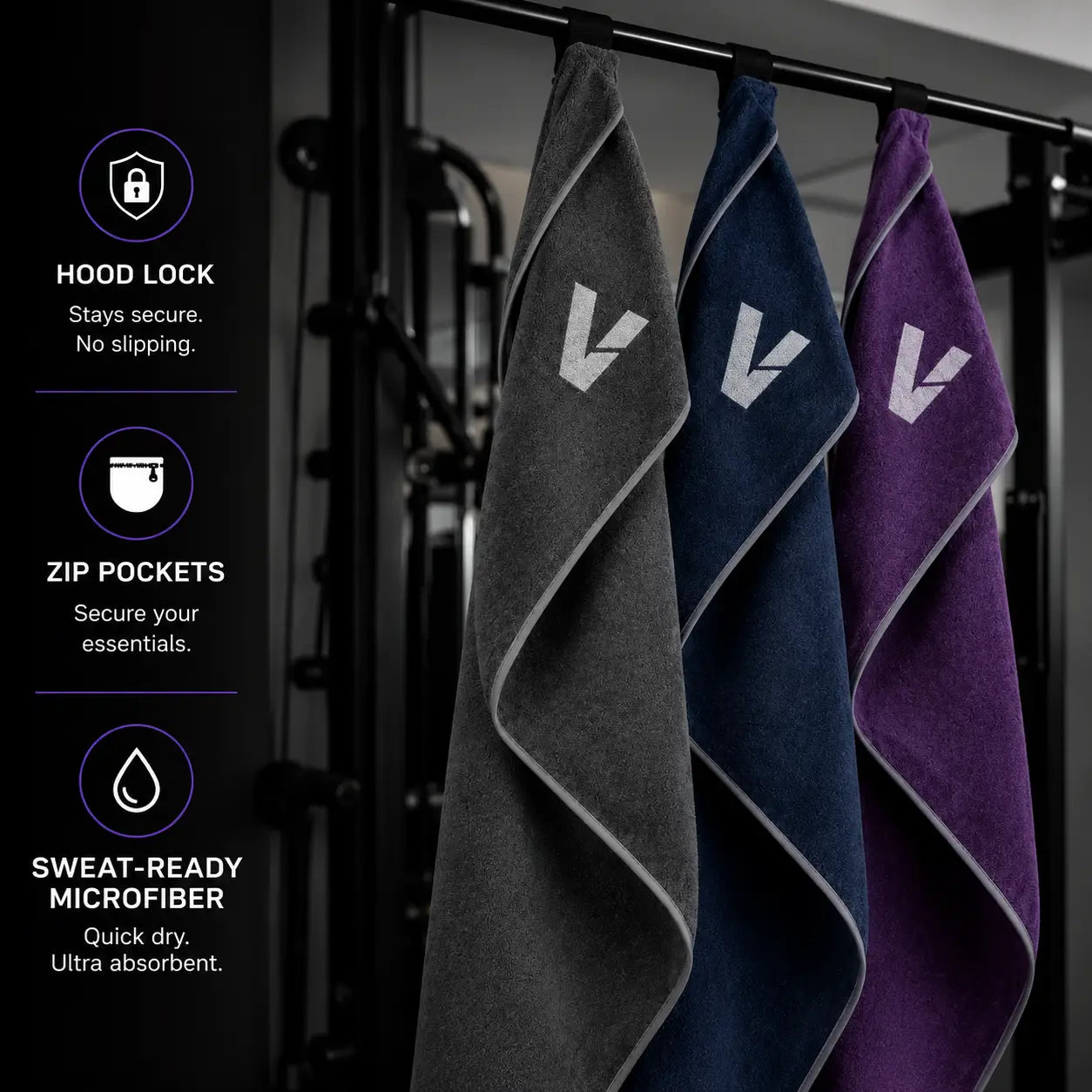 VLOCK™ | The Stay-Put Gym Towel