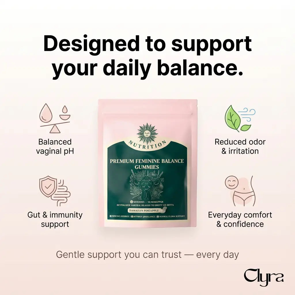 CLYRA V-Balance Gummies | Fresher Days, Balanced pH - In Tasty Daily Gummies