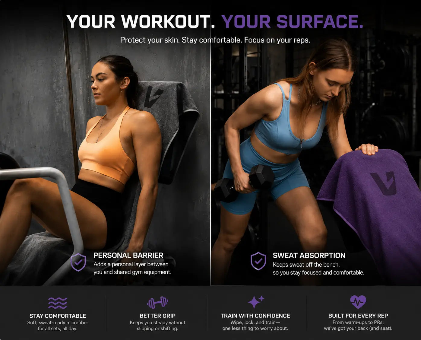 VLOCK™ | The Stay-Put Gym Towel