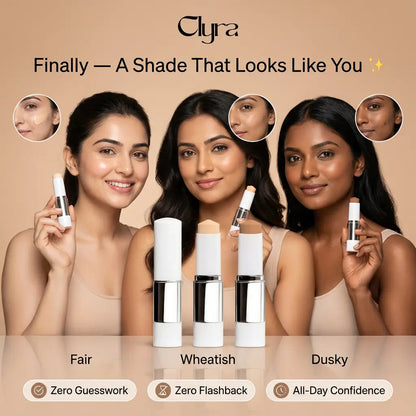 Clyra TrueTone Stick | Skin-matching foundation stick