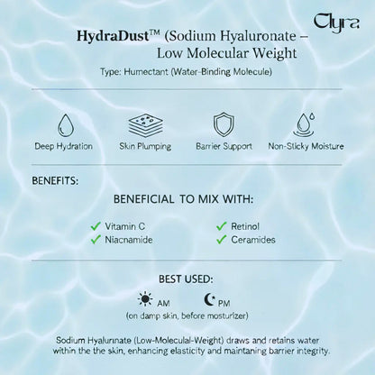 Clyra HydraDust™ | Hyaluronic Acid Powder, DIY Facial Serum